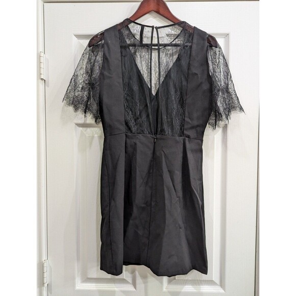 Zara TRF Collection Lace Accent Black Dress with Open Back, Size Large - Picture 2 of 2